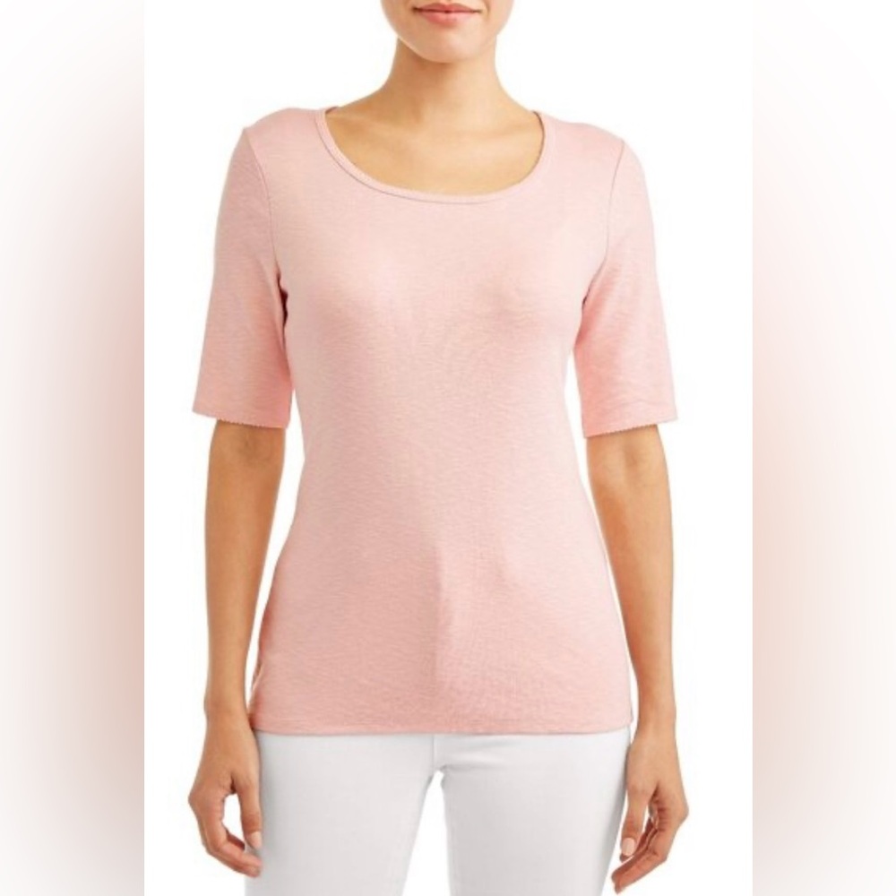 Time & Tru Elbow Sleeve Top